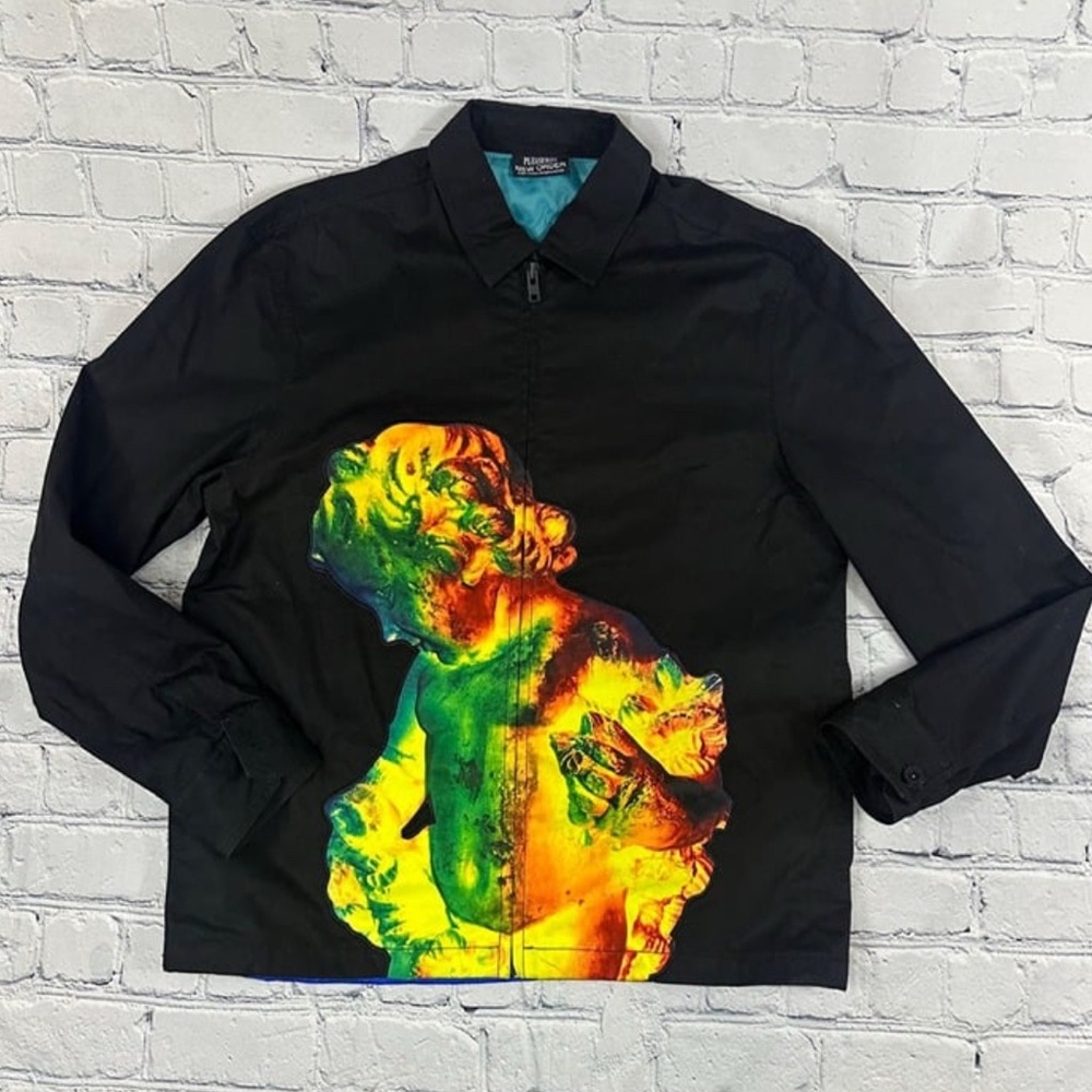 Versace Black Jacket with Colorful Graphic